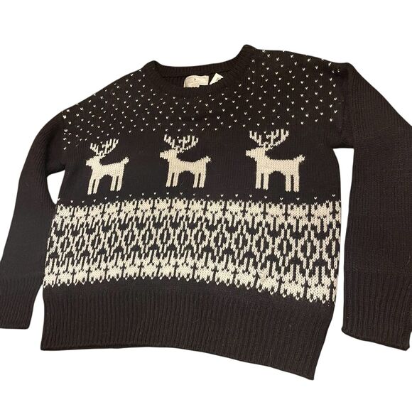 NWT Nordic Fair Isle Reindeer Knit Sweater M Holiday After Ski Cabincore Winter - Picture 6 of 7